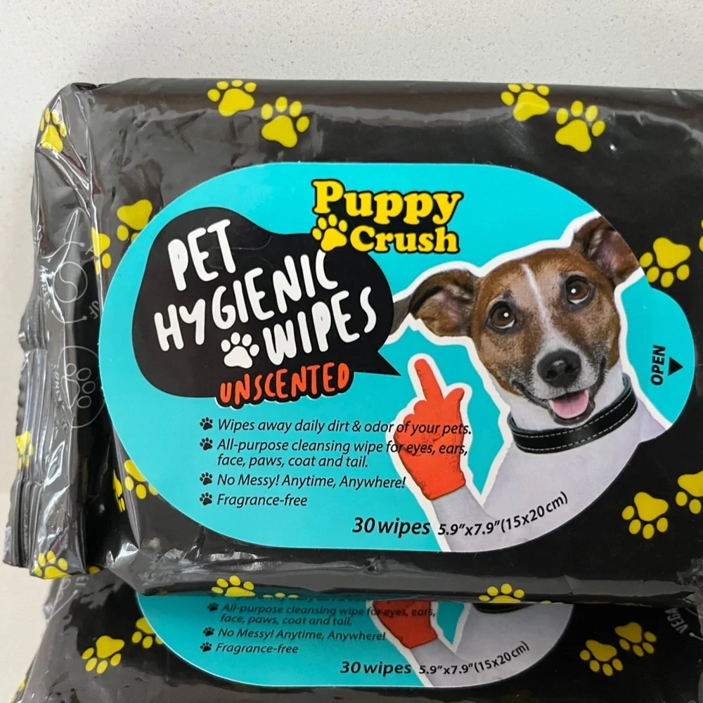 Puppy Crush pet Wipes, Fresh scent dog wipes 30, New Pet wipes, New cat wipes